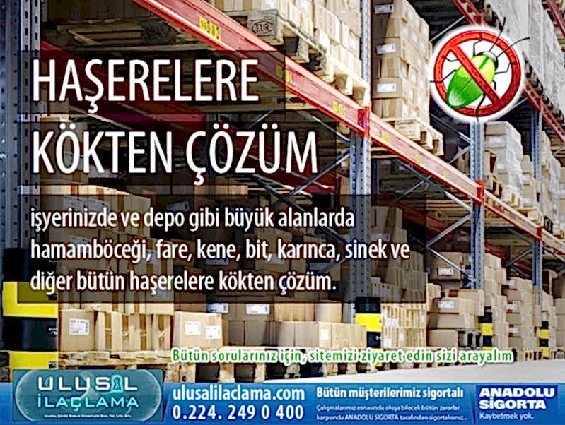 bursa Ulusal İlaçlama İşyeri, fabrika, depo gibi büyük alanlarda haşerelere kökten çözüm...